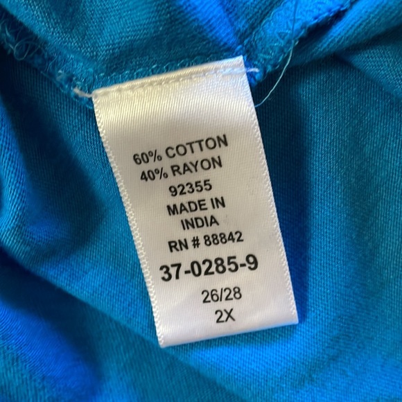 EUC Woman Within Ruffled Tank Top in Ocean Blue, Size 26/28 - Picture 6 of 7